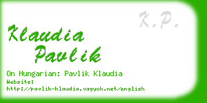 klaudia pavlik business card